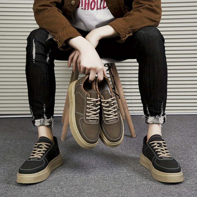 Men's Shoes, Comfy Non Slip Durable Lace Up Sneakers