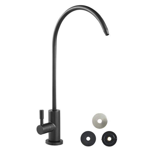 Stainless Steel Faucet, Lead-Free Water Purifier Faucets, Reverse Osmosis Faucet with Solid Brass Valve, High Arch Drinking Water Faucets For Kitchen Sink, Bar Counter, Cafe Shop, Matte Black