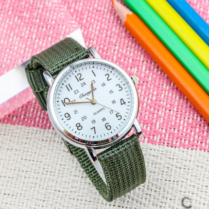 Fashion Korean Children's Clear Digital Breathable Canvas Strap Little Boy Watch