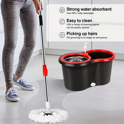 Mop And Bucket And Wringer Set, Bathroom Mop Bucket, 360° Spin Mop