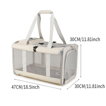 Large Roll-Up Cat Carrier for Outdoor Use, Portable, Breathable, Windproof