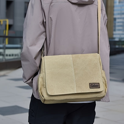 Bag Canvas Shoulder Bag For Men Women, Sling Backpack With Side Pockets, Bookbag For College