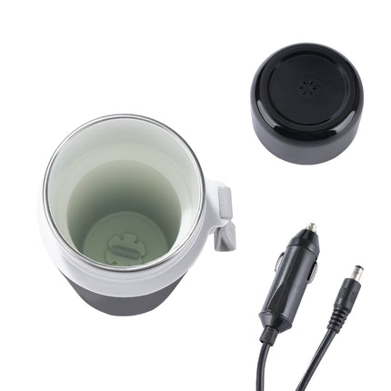 12 V Portable Electric Kettle - 14.2 oz Hot Water Insulated Car Cup, Magnetic Induction Stirring, Compact Travel Design,