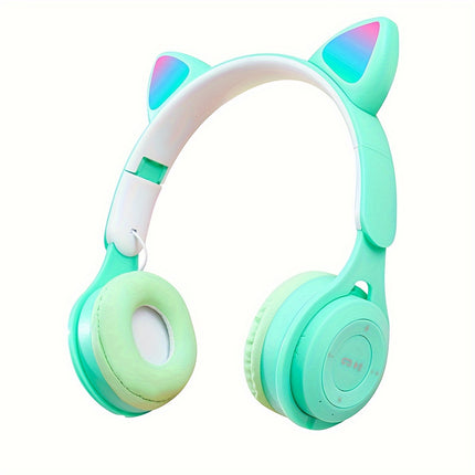 1pc Cute Glowing Cat Ear Headband Headphones Wireless, Long-Lasting, Multi-Color Options