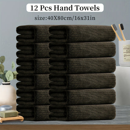 12 Piece Premium Hand Towels Set, (16 X 31 Ultra Soft Skin