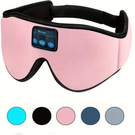 1pc Wireless Sleep Mask with Wireless 5.2, Built-in Headphones, USB-C Charging,