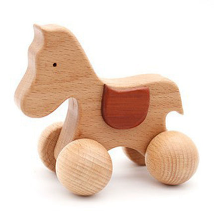 Baby Dog Shape Ecofriendly Wooden Car Infant Cartoon Animal Puzzle Toys Child Learning Educational Blocks DIY Craft