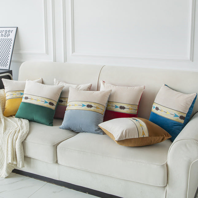 Solid Color Patchwork With Thickened Fabric Pillowcase Cover