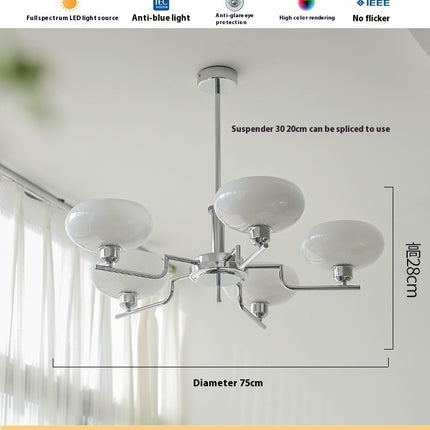 Living Room Chandelier Retro Cream Bedroom Dining Room Lamps