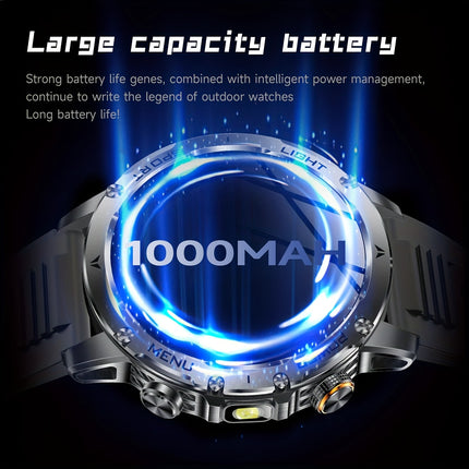 Smartwatch with a 1000Mah Large Battery, LED Flashlight, Wireless Calling, Voice Assistant, Multifunction