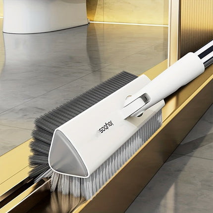 Cleaning Brush with 180° Swivel Head & V-Shaped Bristles Heavy-Duty Long Handle Grout Suitable for Bathroom, Kitchen,