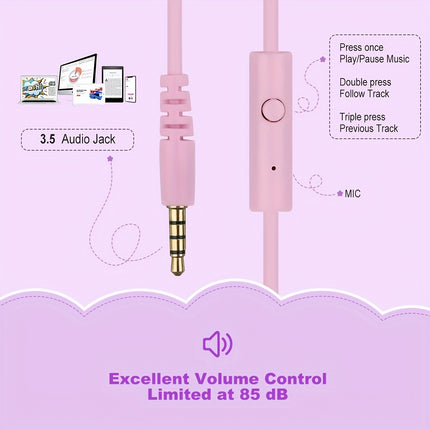 Unicorn Headphones - Earphones Shaped Like a Furry Ball with an Adjustable Headband,