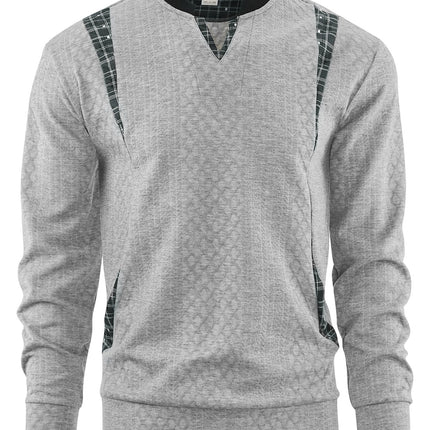 Men's Contrast Color Pullover Sweater