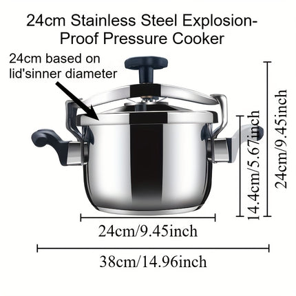 5L-13L Heavy-Duty Stainless Steel Pressure Cooker with Crossbar Safety Lock & High Quality Rotary Knob