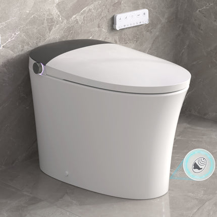 Elongated Smart Toilet with Bidet,Smart Toilet with ADA Comfort Height Heated Seat,MAP 1000g Powerful Flush,Warm Water/Dryer,Night Light,Dual-Flush 1/1.28GPF for Bathrooms.