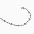 Purple Flower Bracelet-Silver