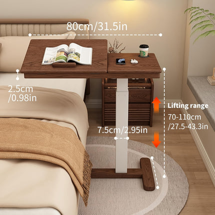 Portable Desk for Sofa And Bed, Height Adjustable Laptop Table Small Standing Desk Rolling