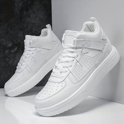 Men'S High-Top Lace-Up sneakers - Durable, Lightweight, Stylish Casual Sneakers in White,
