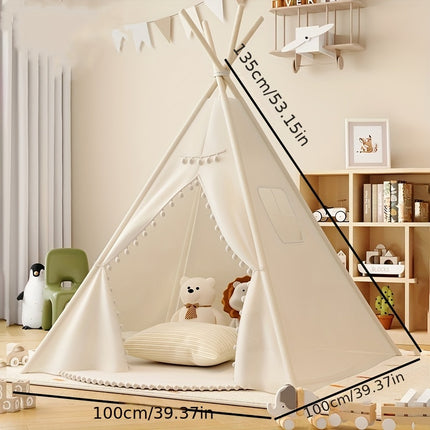 Old model Tent Upgrade with Pompoms New model Tent, Easy to Install Folding Indoor and Outdoor Game House Small Tent Halloween Thanksgiving Easter Christmas Valentine'S Day Holiday Gift Birthday Gift