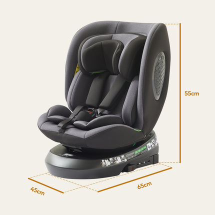 Mobelys Auto Child ISOFIX 0-36 Kg, I-Size 40-150 Cm, 360° Rotatable, Adjustable Reclining Position,