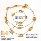 Gold set (necklace + bracelet + earrings)
