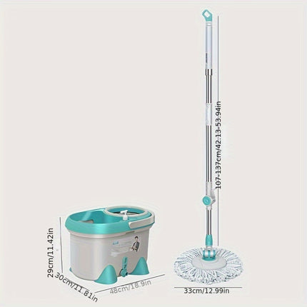 Mop wet and dry dual-use stainless steel double drive rotating mop bucket,