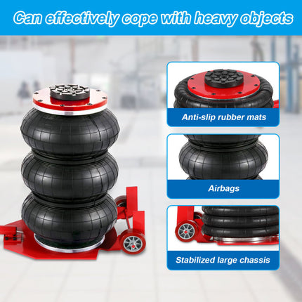 Pneumatic jack Adjustable Folding Handle Air Cushion Lifter 3T/6600Lbs Multi-Function