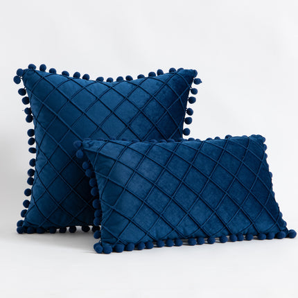 Velvet Solid Color Diamond Tassel Pillowcase
