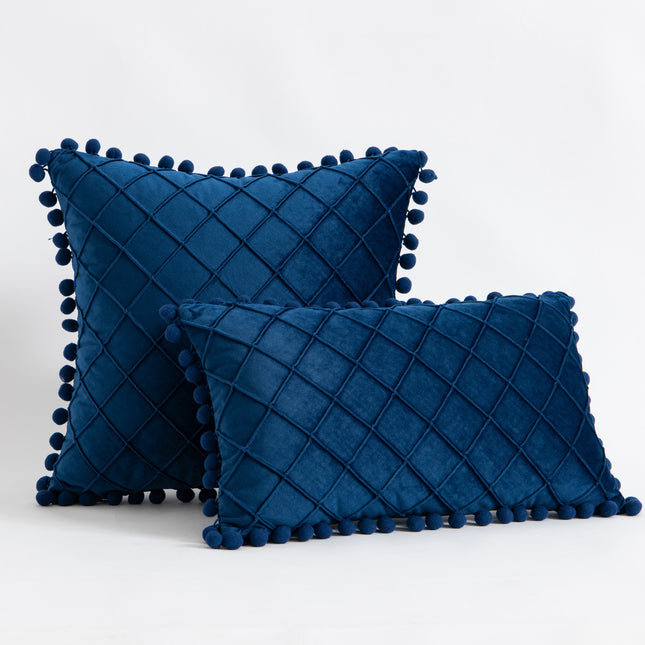 Velvet Solid Color Diamond Tassel Pillowcase