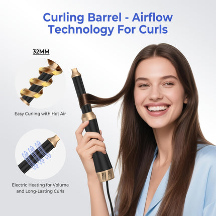 Hair Styler 60000RPM Upgrade Airbrush Hair Dryer Set W/Hair Dryer Brush Left