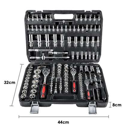 172pcs Socket Wrench Set Ratchet Wrench Toolbox Chrome Vanadium Steel Ratchet Wrench Tool Screwdriver Wrench Batch Nut Set
