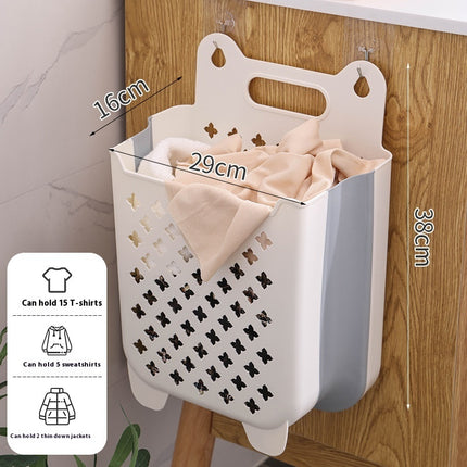 Dirty Clothes Household Laundry Basket Wall Hanging Foldable Bathroom