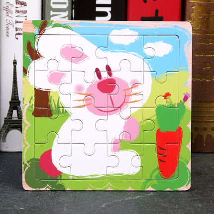 Large Wooden 9-piece Flat Puzzle Toy For Children