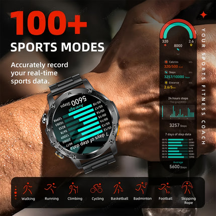 Smartwatch with a 1000Mah Large Battery, LED Flashlight, Wireless Calling, Voice Assistant, Multifunction