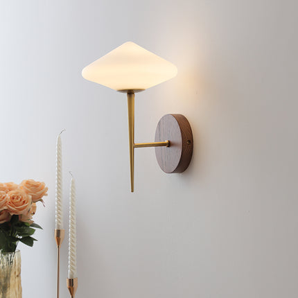 Living Room Bedroom Bedside Hallway Lamp Black Walnut Brass Wall Lamp