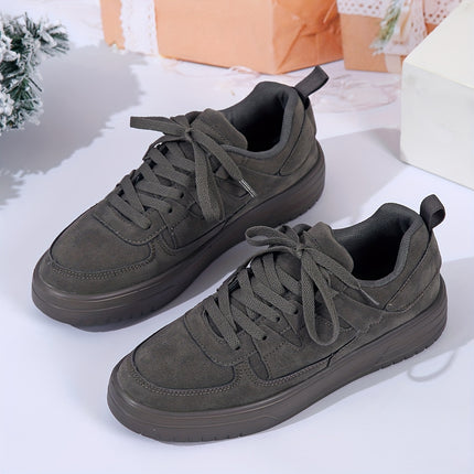 Men'S Stylish Solid Color Skate Shoes, Comfortable And Non-Slip Casual Lace-Up Sneakers