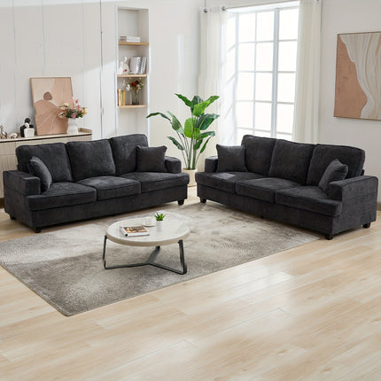Sofa with Plush Cushions & Removable Washable Cover - Contemporary Sectional Sofa