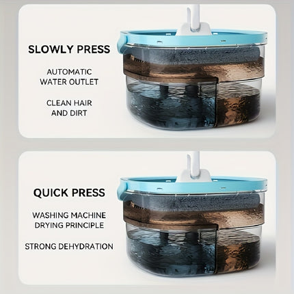 Mop and Bucket Set 4 Reusable Microfiber Mop Pads Included