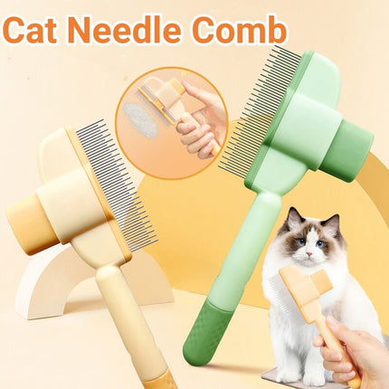 Professional Pet Comb For Dogs And Cats With Release Button Flea Cat Combs