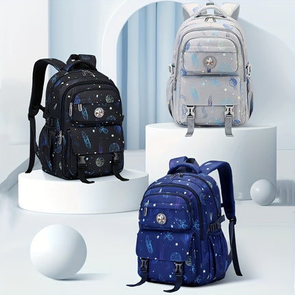 Galaxy Explorer: Sturdy, Spacious Backpack for Children - Playful Astronaut And Starry Sky Design,