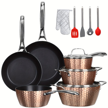 14pcs Pots And Pans Set Nonstick, Aluminum Nonstick Ceramic Cookware