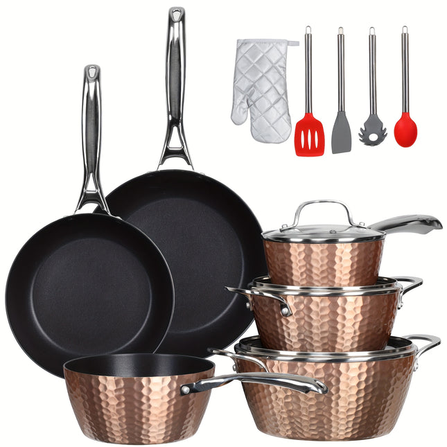 14pcs Pots And Pans Set Nonstick, Aluminum Nonstick Ceramic Cookware