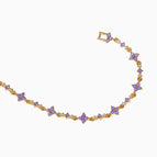 Purple Flower Bracelet-Gold