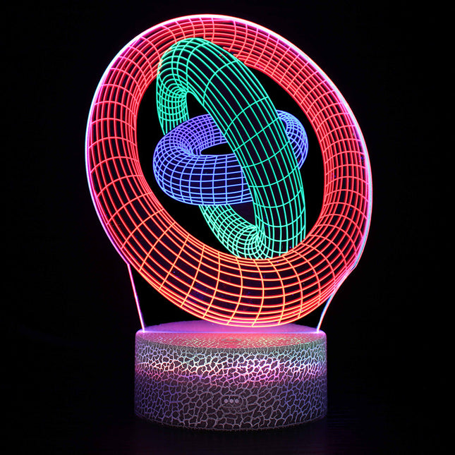 3 Acrylic Plates 3D Night Lights Touch Control Colorful LED Lamp 3D Peacock Animal Light Kids Gift Creative Bedroom Decor