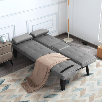 Sofa Bed That Can Be Folded, Featuring an Adjustable Lounge Chair with Removable Armrests