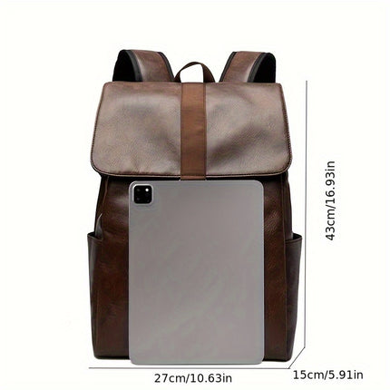 Solid Color Large Capacity Men'S Business Casual Retro Commuting Travel Bag, Laptop Bag,