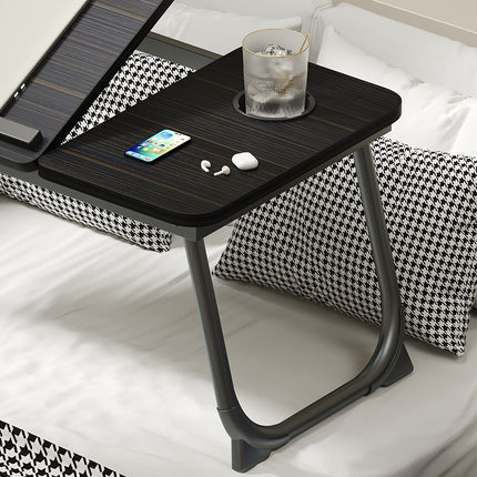 Wooden Laptop Desk] Adjustable Wooden Laptop Desk with Foldable Legs, Cup Holder