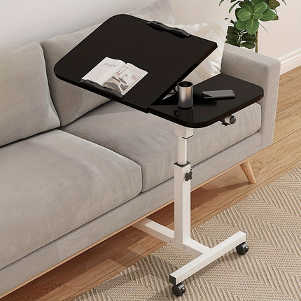 Movable Overbed Table With Wheels, 23.6-37.4in Adjustable Height Overbed Table, Rolling Tray Table,