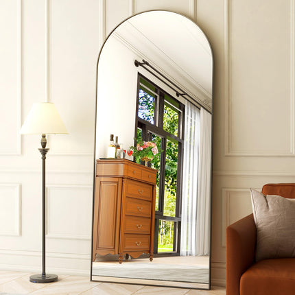 Floor Mirror- Aluminum Alloy Frame Full Body Mirror for Bathroom Living Room Bedroom and Entryway