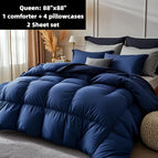 Navy Blue / Queen(7pcs-sheet set):88